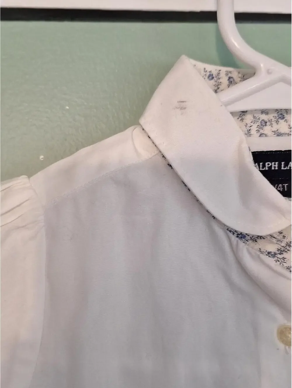 Nwt Ralph Lauren Girls White Button Down Shirt Size 4t